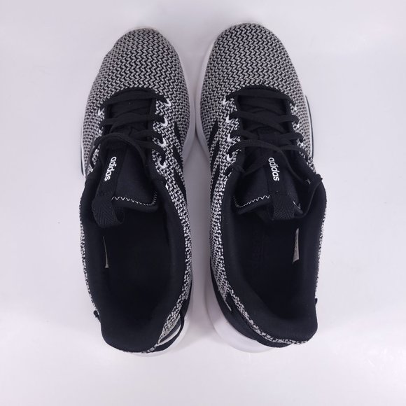 Adidas Lite Racer Cloudfoam Sneakers Men's 10 Black White Running Walking Used - Picture 8 of 11